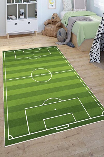 Pelura Halı Futbol Sahası Desenli Yıkanabilir Kaymaz Taban Çocuk Oyun Halısı