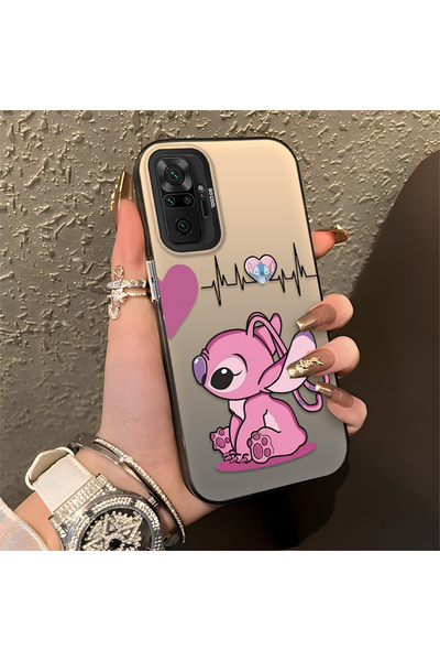 ucuc Xiaomi Redmi Note 10 Pro Uyumlu Stitch Çifti Deseni Kılıf Silikon Kenar ...