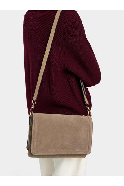 PARFOIS Kapaklı ve Deri Detaylı Çapraz Çanta