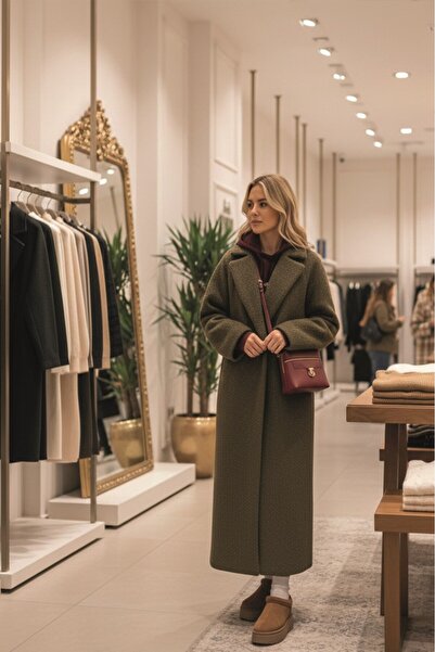 Mothermood Kışlık Astarlı Detaylı Kadın Kaşmir Kaban