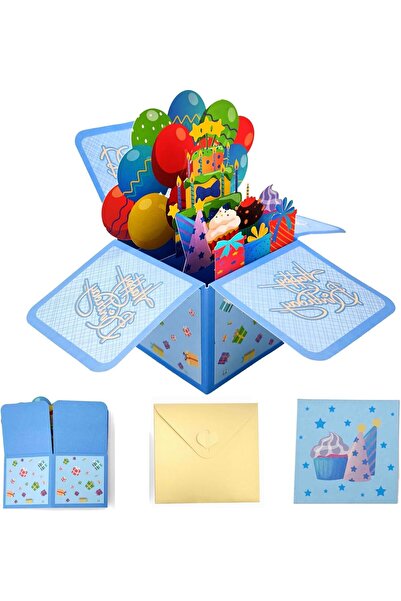 Arabest بطاقات معايدة عيد ميلاد ورقية منبثقة مع بطاقة فارغة ومظروف، للكبار وا...