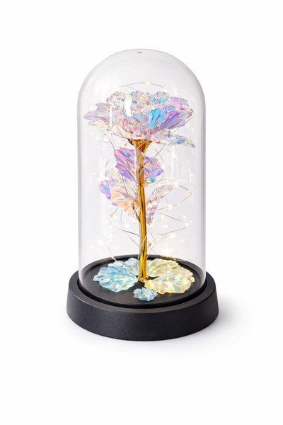 OEM Eternal Crystal Love Rose – Plastic Dome with LED, Symbol of Eternal Love