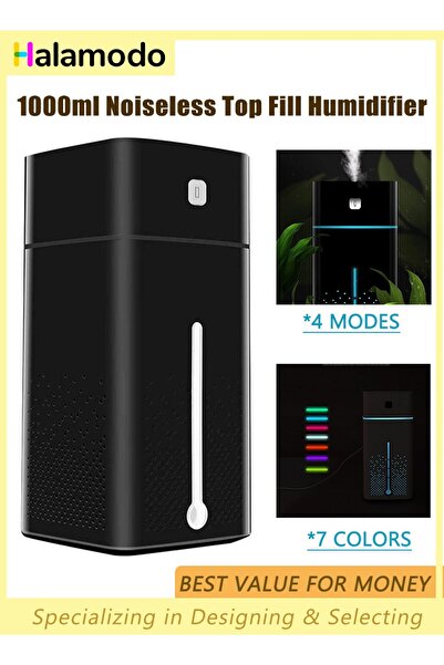 HALAMODO مرطبات هواء لغرفة النوم سعة 1000 مل، مرطب هواء بالرذاذ البارد، مرطب ...