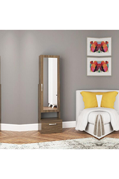 Artenova Mirror cabinet for jewelry and make-up storage, ArteNova, walnut, 150 x 40 x 12 cm