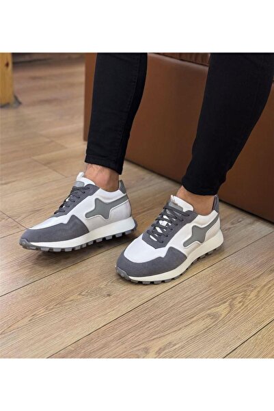 Parlak Hakiki Deri Günlük Eva Taban Rahat Sneakers Ayakkabı