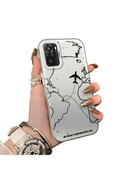 ucuc Xiaomi Redmi Note 10 Compatible Silicone Edge Hard Back Anti-Fall Case A...