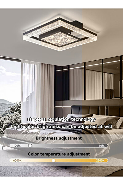 Generic مصباح سقف غرفة المعيشة - مصباح LED مربع عصري وبسيط وأنيق