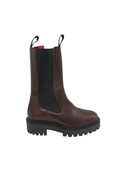 LAST Ghete damă Last, mărimea 38, piele și material textil, maro