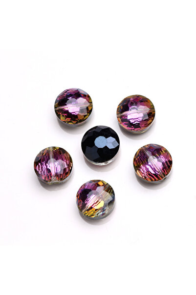Choice9 BD161 10 Pcs 14mm Faceted Crystal Glass Beads Flat Round Shape For DI...