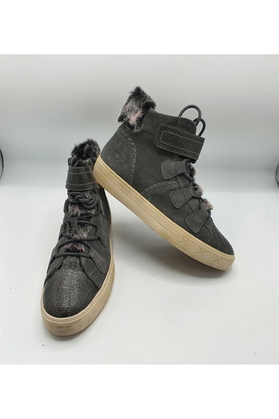 Tamaris Women's Boots, Size 40, Suede and Faux Leather, Gray