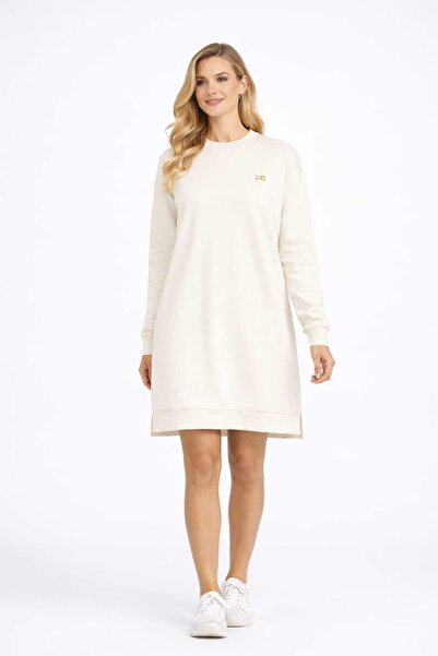 Günpa Collection GÜNPA 275-12-25 Kadın Bisiklet Yaka Uzun Kollu Tunik Elbise ...