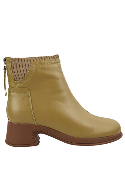 FORMAZIONE Elegant boots, women, FORMAZIONE, 5A868 khaki, leather 40