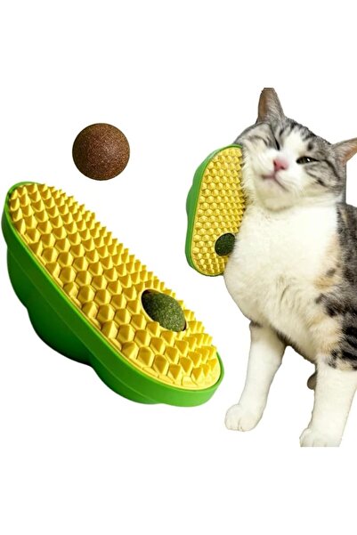 Arabest 2Pcs Catnip Toys Balls That Stick on Wall,Cat Face Scratchers,Cat self Groomer,Cat Corner Brush Wall