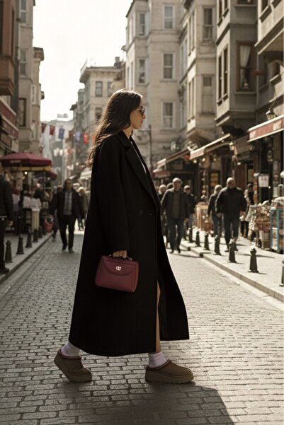 Mothermood Kışlık Detaylı Kadın Kaşmir Kaban