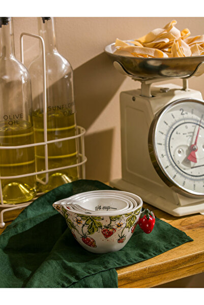 LC Waikiki طقم أكواب قياس سيراميك أحمر (4 قطع) من رينكليماجازد - كوب قياس أحمر