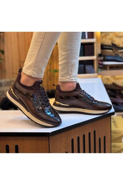 Parlak Streçli Sneakers Ayakkabı