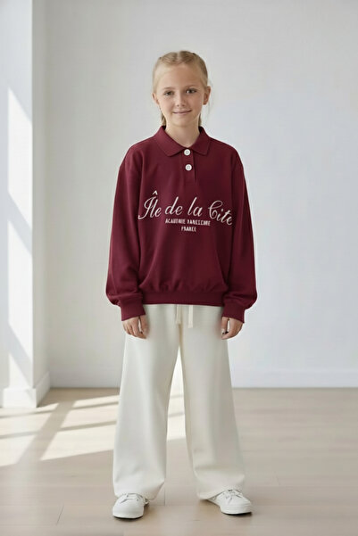 My Kids Wear Kız Çocuk Pamuklu Polo Yaka Eşofman Takımı 4-12 Yaş 12374