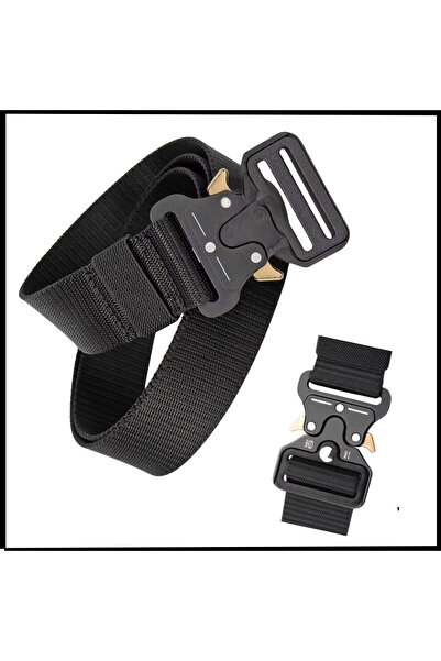 Uygunayakala حزام تكتيكي أسود - 120 سم - مشبك معدني - SR.009