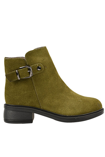 Berliner Elegant boots, women, BERLINER, green, suede, heel