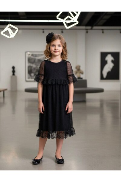 HÇ Hülya Çelik KİDSWEAR 2018 Girl's Black Tulle Dress