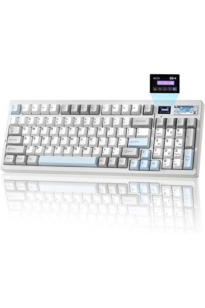 YUNZII IF99 Wireless Mechanical Gaming Keyboard with Smart LCD Display, QMK/VIA Programmable BT/2.4G