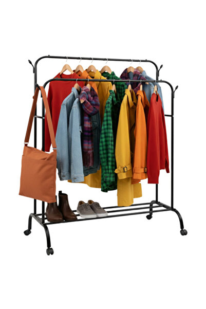 zola Suport dublu pentru umerase si incaltaminte, 4 agatatori, fier, 150x110x...