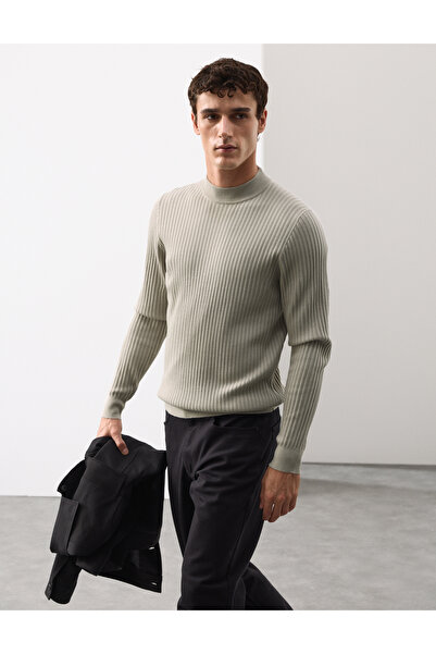 Marks & Spencer Merino Yün Karışımlı Fitilli Yarım Balıkçı Yaka Kazak