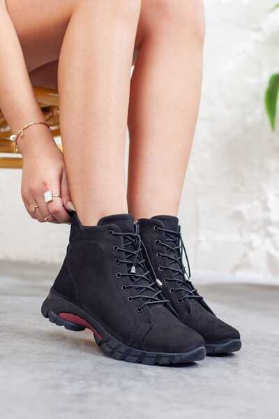 Adım Adım Women's Genuine Leather Casual Boots, Women's Extra Lightweight Boots