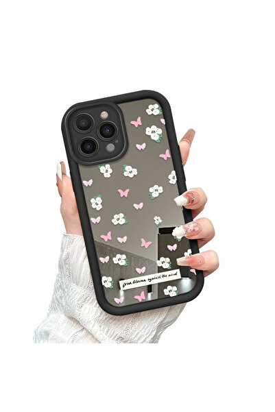 Hontinga حافظة هاتف متوافقة مع آيفون 16 برو ماكس مع زخارف صغيرة ومرآة وحماية ...