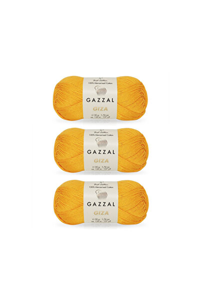 Gazzal Giza 50 Grams. Mercerized Cotton Amigurumi Yarn 3 Pieces 2464