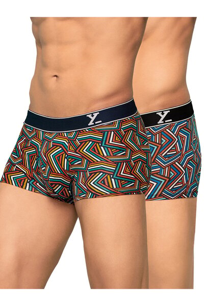 XYXX By Styli Pack of 2 - Men Printed Breathable Cotton Trunks