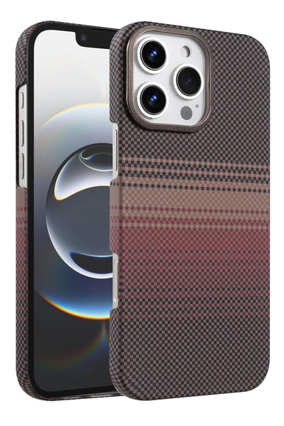 Nezih Case غطاء أنيق ولامع وصلب بتصميم ألياف الكربون متوافق مع هاتف آيفون 16 برو ماكس من آبل