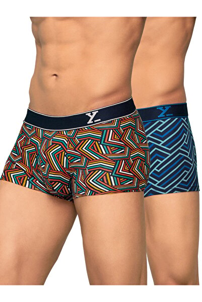 XYXX By Styli عبوة من قطعتين - سراويل داخلية رجالية مطبوع من القطن المسامي