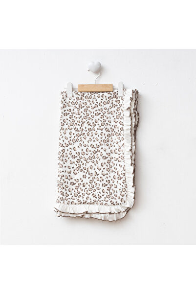 Eda Baby بطانية أطفال منقوشة بنمط الفهد 100% قطن مقاس 90×100