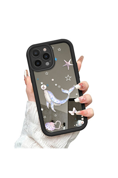 Hontinga حافظة هاتف متوافقة مع iPhone 15 Pro، حافظة سيليكون جميلة بمرآة مضادة...