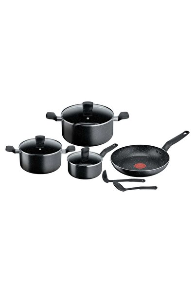 TEFAL G6 Dark Stone Cookware Set, 9 pcs, Black, B491S985