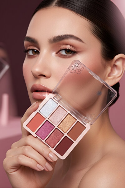 monangel Renkli Sedefli Mat Göz Farı 8'li Far Paleti Yüksek Pigmentli