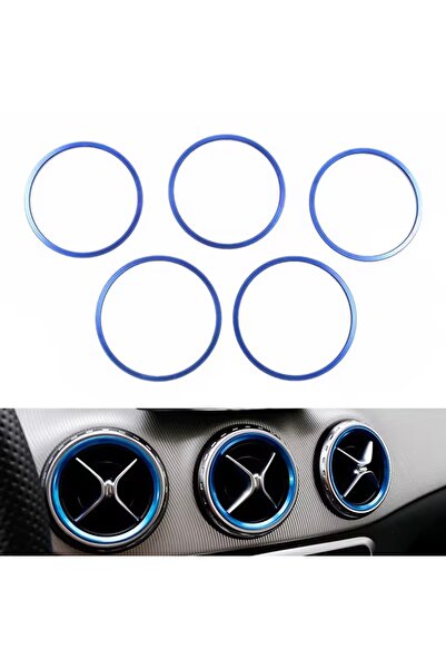 YıldızTuning حلقات تهوية مكيف الهواء باللون الأزرق لسيارة مرسيدس A W176 A180 A200