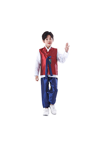 Al Aoyama زي الهانبوك الكوري للأطفال، ملابس آسيوية للأولاد، زي رقص، زي عرقي، عرض، حفلة تنكرية