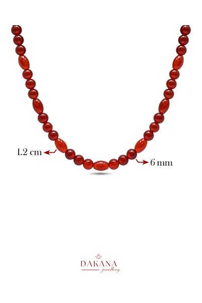 DAKANA JEWELLERY Certified Red Agate Stone 6 mm Cylinder Cut Natural Gemstone Pendant
