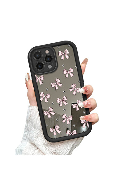 Hontinga حافظة هاتف متوافقة مع آيفون 16 برو مع زخارف صغيرة ومرآة وحماية ضد ال...