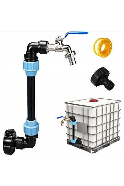 zola IBC tank adapter valve, 3/4 × 1″, length 25 cm, 15 m PTFE tape, zinc alloy