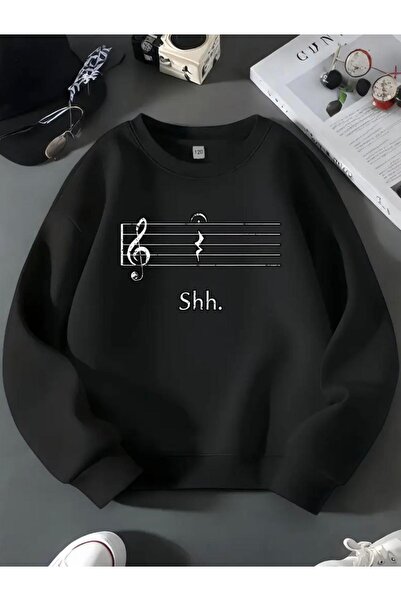 Oceanwear سويت شيرت مسطح للجنسين من Nota مطبوع ذو طابع موسيقي وياقة دائرية