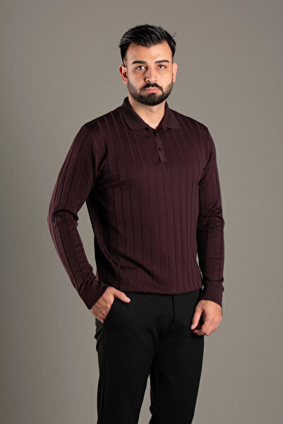 COONLESS Tricotaj polo cu dungi texturate COONLES