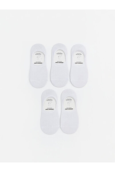 LC Waikiki White Bamboo Men's Ballerina Socks 5-Pack