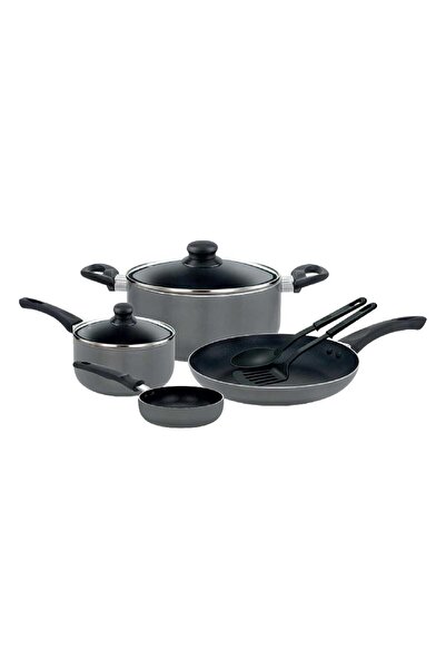 Smart Kitchen Non Stick Aluminium Cookware Set, 8pcs, Gray