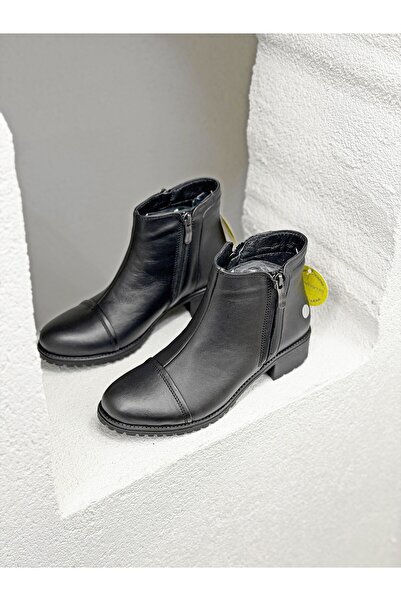 Mammamia D25KB-1615 YANI FERMUAR DETAYLI HAKİKİ DERİ BOT KADIN