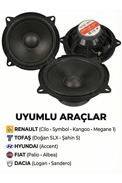 Reyonex 1 Adet 13cm Oto Hoparlör Clio Symbol Kangoo Megane Broadway Tofaş Doğan Accent Fiat Palio Uyumlu