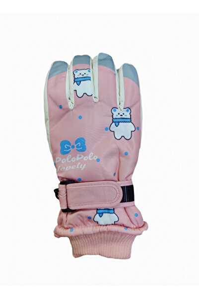 REBBEX Çocuk 9-15 yaş Beyaz Ayıcık Figürlü Kışlık İçi Peluşlu Su Geçirmez Kar...