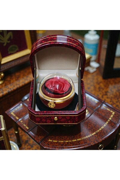 Kuzey Tacı Stylish Ring Box with Rose Figure, Specially Designed for Couples Vip